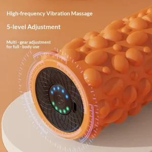 Electric Vibrating Foam Roller with Timer, Rechargeable Muscle Massager
