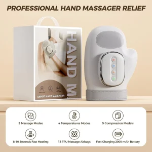 Electric Vibration Hand Massager with Heat Portable for Home and Hotel