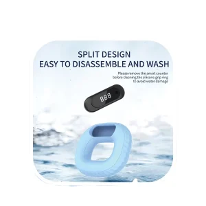 Electronic Counting Silicone Hand Grip Exerciser with LED Display and Adjustable Strength for Home Gym