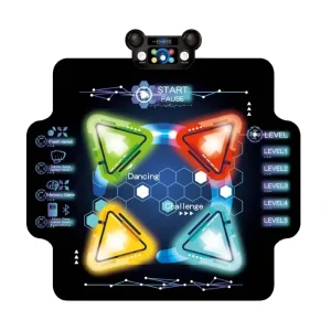 Electronic Dance Mat with LED Lights and Fitness Game for Kids