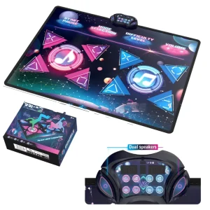 Electronic Dance Pad Dual Speakers 24H Battery Life Waterproof Anti-Slip Dance Mat PU Musical Toy for Home Entertainment