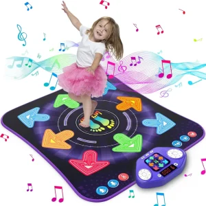 Electronic Dance Pad with Light-Up 8 Buttons, Wireless Bluetooth, for Kids and Home Gym