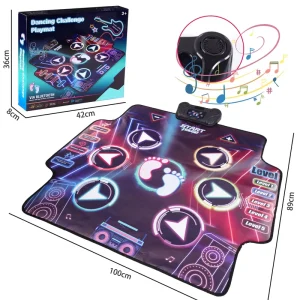 Electronic Wireless Dance Pad for Kids Ages 3-12 with Light-Up Music