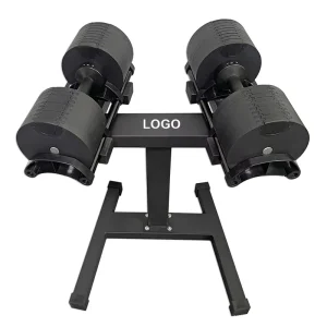 Electrophoresis Finish Adjustable Dumbbell Set with Rack, Black, 40kg/43kg/45kg/80lb/90lb/100lb