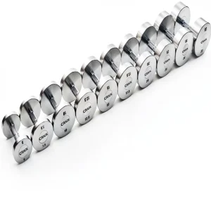 Electroplated Chrome Fixed Stainless Steel Dumbbells Small Silver