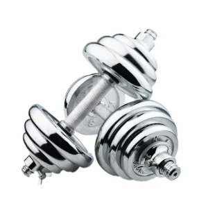 Electroplated Dumbbell and Barbell Set with Adjustable Weights