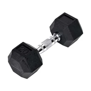 Electroplated Handle Rubber Hex Dumbbells Cast Iron Core Bodybuilding Weights Gym Equipment