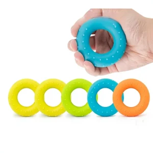 Elliptical Fingerprint Nub Massage Acupressure Hand Grip Silicone Gel Rehabilitation Ring