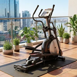 Elliptical Trainer 9KG Flywheel 32-Level Resistance Steel Frame Home Fitness Machine for Daily Cardio Full Body Workout