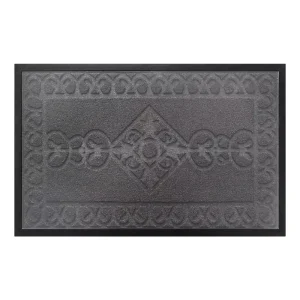 Embossed Square Polyester Non-Slip European-Style Color-Block Floor Mat, Wear-Resistant Entryway Doormat, Water-Absorbent