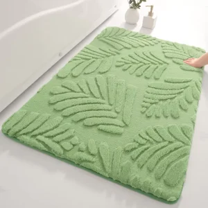 Entryway Bathroom Water-Absorbent Non-Slip Faux Rabbit Fur Thick Memory Foam Mat Square Modern Minimalist