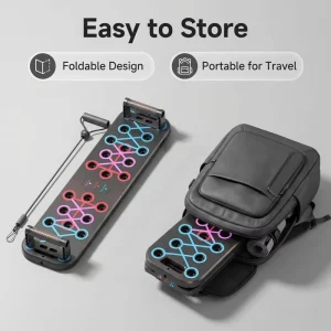 Ergonomic Adjustable Foldable Push-Up Training Board with Non-Slip Handles