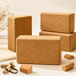 Ergonomic Cork Yoga Block, High Density, Natural, Non-Slip, Eco-Friendly, Durable