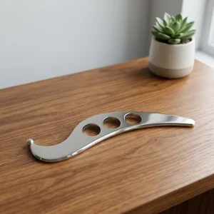 Ergonomic Stainless Steel Myofascial Release Scraping Massager with 3 Holes