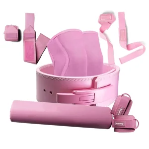 Essential Bundle Set with Lever Belt, Barbell Pads, 5mm Knee Sleeves, Ankle Straps, Lifting Straps, and Wrist Wraps