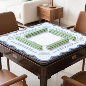 European-American Mahjong Mat with Wave-Lock Edge, Double-Sided, Waterproof, Odorless, Wear-Resistant, Non-Slip, Mute