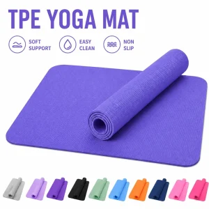 Exercise Mat Capsule TPE Yoga Mat for Full Body Stretching Balance Training Pilates Fitness and Home Workout Practice 183*61cm