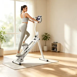 Exercise Stair Climber Stepping Machine Foldable Steel Household Small Climbing Staircase Foot Pedal Rehabilitation Stationary