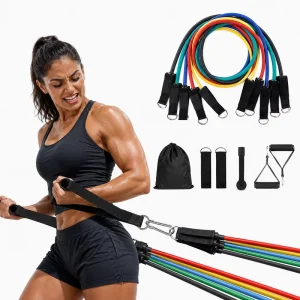 Exercise Tubes with Handles, TPE Elastic Resistance Band Set for Home Gym, Full-Body Workout and Physical Therapy, OEM