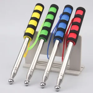 Telescopic Stainless Steel Flagpole with Sponge Handle for Tour Guide, Banner, Teaching, and Pointer Use