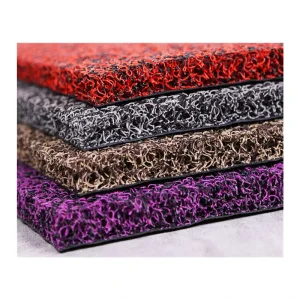 Extra Thick PVC Coil Cushioned Washable Solid Color Non-Slip Nail Backing Durable Car Floor Mats