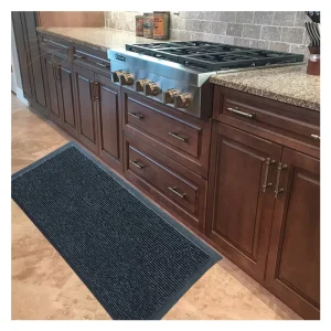 Extra-Thick Polyester Non-Slip Kitchen Floor Mat with PVC Backing, Novelty Pattern, Pet-Friendly Antimicrobial Washable