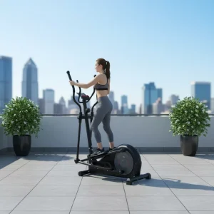 Extreme Silent Rear-Drive Steel Elliptical Machine Cross Trainer with Electromagnetic Control Home Commercial Gym Use JIT B06