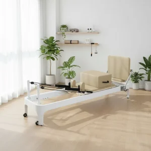 F-6001 White and Black Commercial Aluminum Pilates Reformer for Studio and Home Use