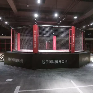 F6205 MMA Octagon Boxing Ring Cage with Steel and PVC Leather Construction, Anti-Slip Freestanding Surface