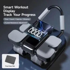 FRS 4-Wheel Smart Ab Roller with Timer, Universal Core Trainer, Home Gym