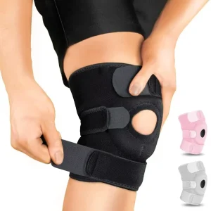 FSPG Neoprene Adjustable Protective Sports Knee Pads Anti Slip Shock Absorbing Leg Guards for Running Cycling Fitness Outdoor