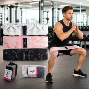 Fabric Covered Resistance Bands Nylon Covered Resistance Bands Non Slip Hip Booty Glute Bands Set for Legs OEM