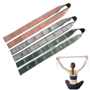 Fabric Durable Exercise Yoga Stretched Strap Elastic Sport Band With Loops for Fitness Accessories