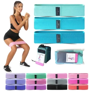 Fabric Resistance Bands for Glutes and Legs, Non-Slip Exercise Loop Bands for Home Fitness, Yoga, Pilates and Deep Squat Training