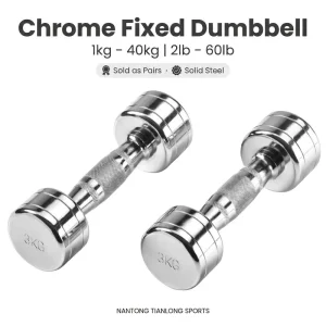 Factory 1kg 40kg Chromed Anti-slip Dumbbell with Arc Handle Durable Gym Equipment for Strength Training