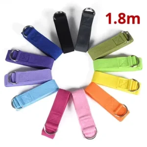 Factory 2.5m Polyester and Cotton Yoga Stretch Strap with Elastic Closure