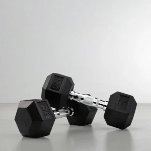 Factory 50pcs Rubber and Cast Iron Hex Dumbbells Set Fitness Workout