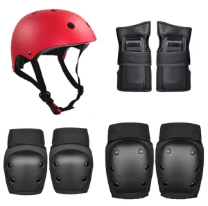 Factory 7-Piece Kids Protective Gear Set with Elbow and Knee Pads, Wrist Guard and Helmet