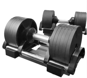 Factory Adjustable Cast Iron and Stainless Steel Dumbbell Set, 20kg-40kg, Weight Training Gym Equipment