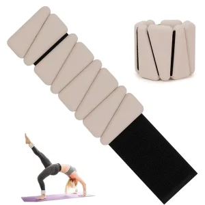 Factory Adjustable Silicone Wrist Ankle Weights 2lb 4lb Wearable Iron Bar Weighted Bangle for Yoga Pilates Custom Logo
