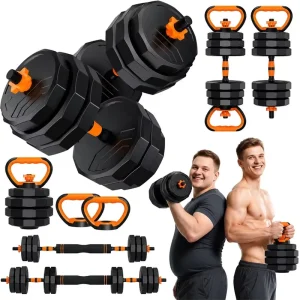 Factory Adjustable Weight Cast Iron Dumbbell Kit Barbell Two Separate Kettlebells Octagonal Anti Rolling for Home Bodybuilding