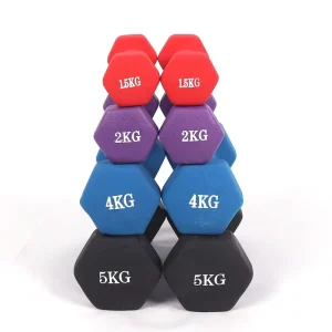 Factory Cast Iron Fixed Hexagon Neoprene-Coated Dumbbell