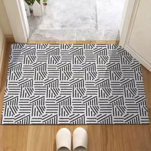 Factory Checker Striped PVC Coil Mat Cloud Printed Cuttable Dirt-Resistant Anti-Stain Kitchen Foot Rug