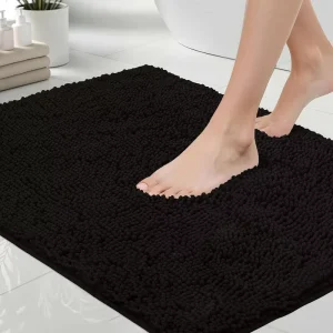 Factory Chenille Shaggy Bathroom Mats Absorbent Non-Slip Machine-Washable Bath Mats for Bath Floor Tub and Shower