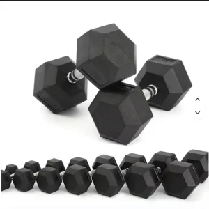 Factory Custom 5-100lb Gym Power Training Equipment Rubber Coated Cast Iron Hex Dumbbell for Dumbbell Rack