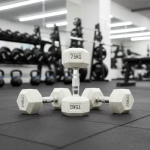 Factory Custom Durable Rubber Coated Hex Dumbbells Free Weight Equipment for Home & Commercial Gym Training