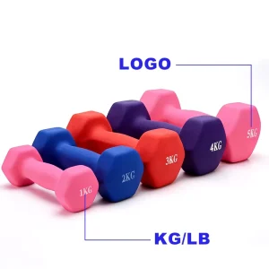 Factory Custom Logo Dumbbell Colorful Hand Dumbbell Small Hex Neoprene Dumbbells Set for Home Gym Fitness Equipment