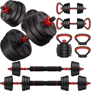 Factory Custom Metal Multi-function Dumbbell Barbell Kettlebell Set Filled Rubber Cover Adjustable Eco-Friendly Portable