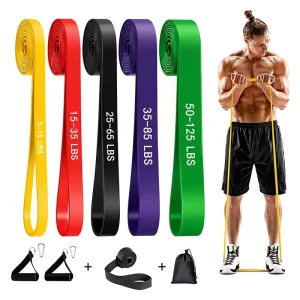Factory Custom Natural Rubber Pull Up Assist Band Set Eco Friendly Durable Elastic Bands Gym Home Fitness Training Adults