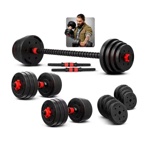 Factory Custom Portable Adjustable 20KG Dumbbells Set Convertible Cement Weight Plates Equipment for Gym Workout Fitness